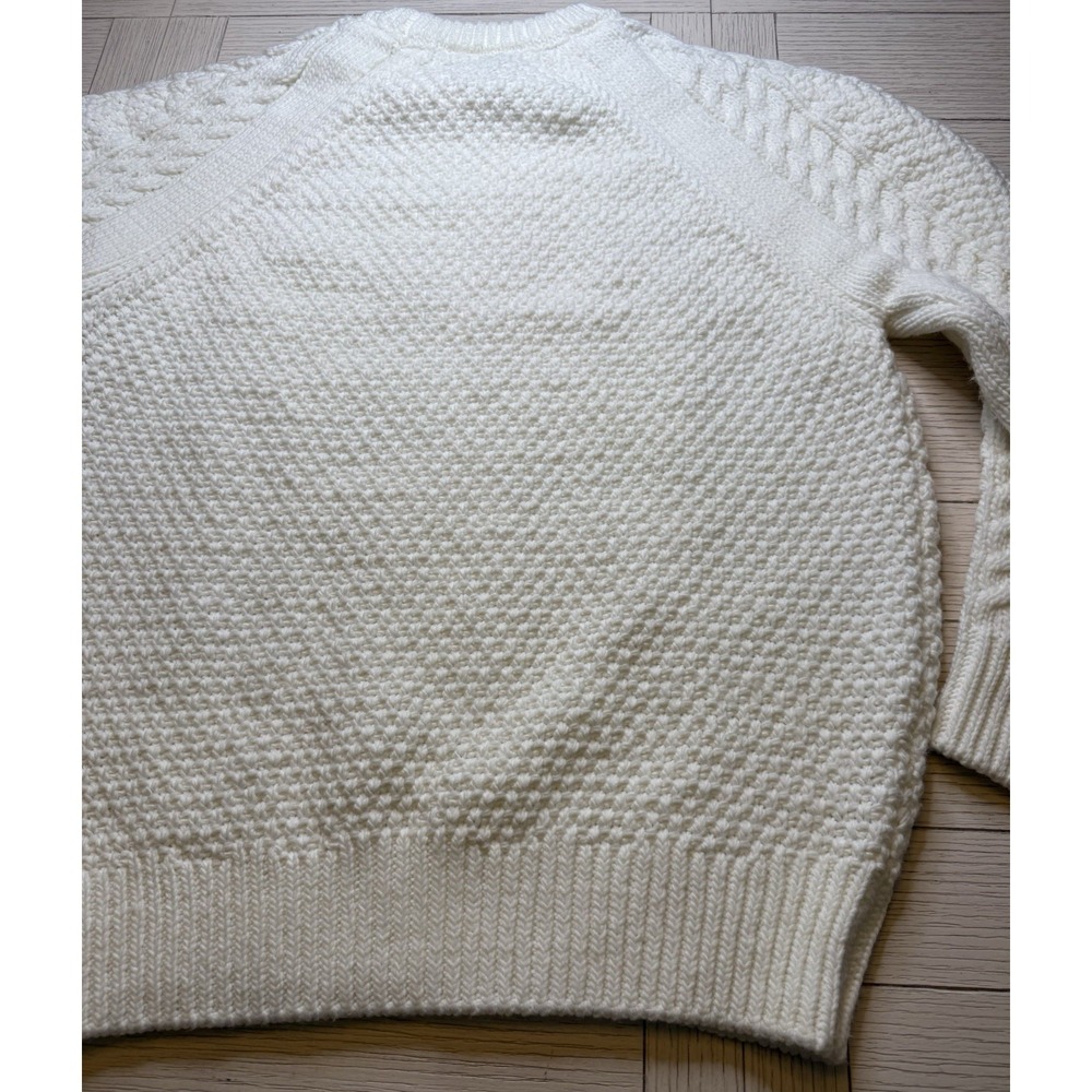 FOREVER 21 Women Ivory Chunky Cozy Cable Knit Pullover Rory Gilmore Sweater Sz L - Picture 8 of 8